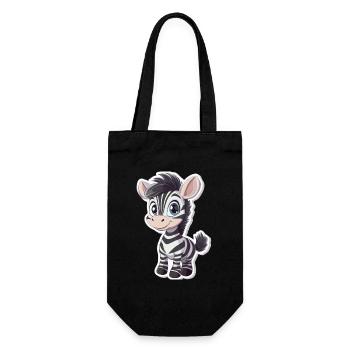 Zebra - Gift Bag for Bottles - black - Front