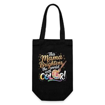 This mom brings color into the world with creatives - Gift Bag for Bottles - black - Front