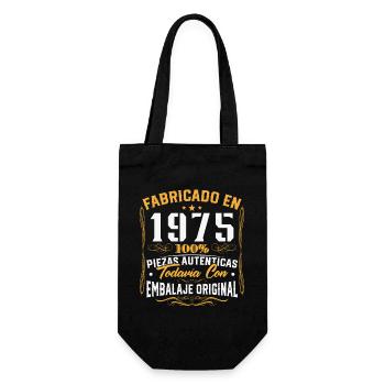 Manufactured 1975 Vintage Retro Birthday Gift - Gift Bag for Bottles - black - Front