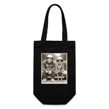 Fishing, Angler, Fisherman, Fishing, Bigfoot, Alien - Gift Bag for Bottles - black - Front