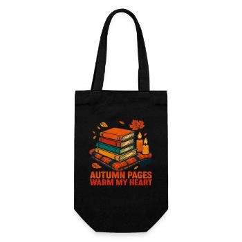 Herbst Lesen Bücher Buchliebhaber Leseratte - Geschenkbeutel für Flaschen - Schwarz - Vorne