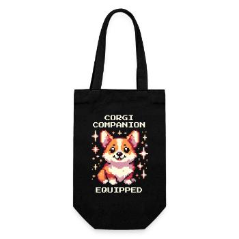 Corgi Companion Equipped | Dog Love Humor - Gift Bag for Bottles - black - Front
