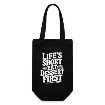 Life’s Short Eat Dessert First - Gift Bag for Bottles - black - Front