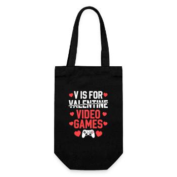 Saint-Valentin Jeux Vidéo Typographie Design - Sac à bouteille - noir - Devant
