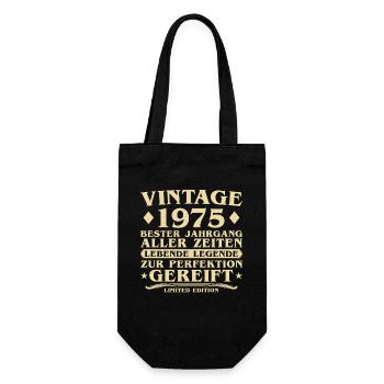 Vintage 1975 Vintage Born 50 Years - Gift Bag for Bottles - black - Front