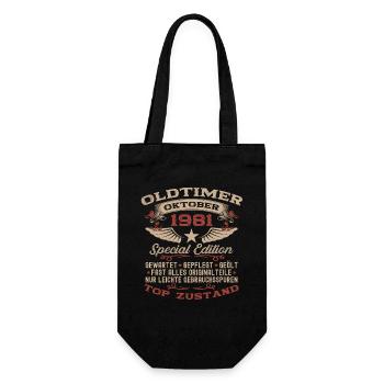 Cadeau 44ème anniversaire Voiture Ancienne Octobre 1981 - Sac à bouteille - noir - Devant