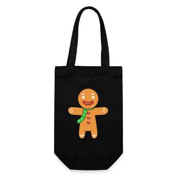 Gingerbread Christmas Gingerbread Man - Gift Bag for Bottles - black - Front