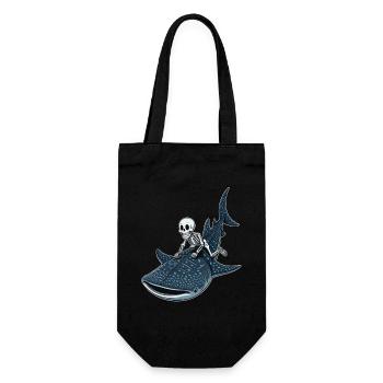Squelette sur requin baleine Rhincodon - Sac à bouteille - noir - Devant