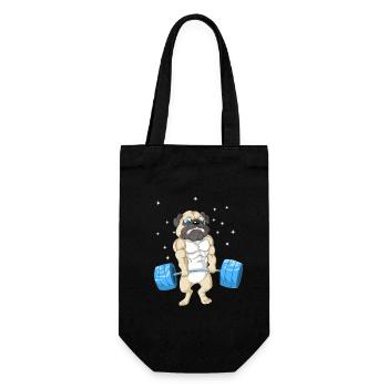 Pug weightlifting Gym - Gift Bag for Bottles - black - Front