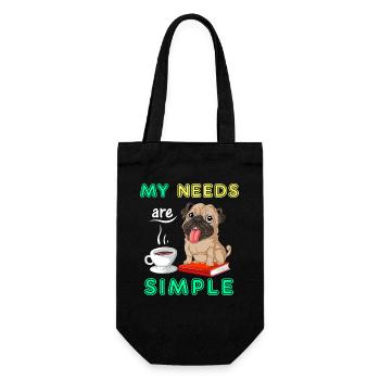 Pug Books Chemise de café - Sac à bouteille - noir - Devant