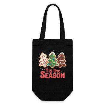 Weihnachten Lebkuchen Shirt - Geschenkbeutel für Flaschen - Schwarz - Vorne