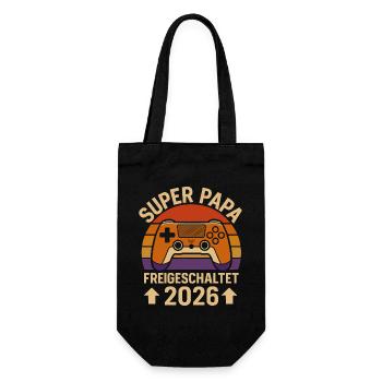 Being a Father SUPER DAD UNLOCKED 2026 FUNNY - Gift Bag for Bottles - black - Front