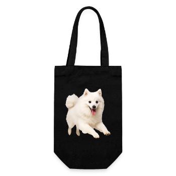 Japan Spitz - Geschenkbeutel für Flaschen - Schwarz - Vorne