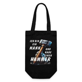 I'M A MAN AND I'VE GOT A HAMMER - Gift Bag for Bottles - black - Front