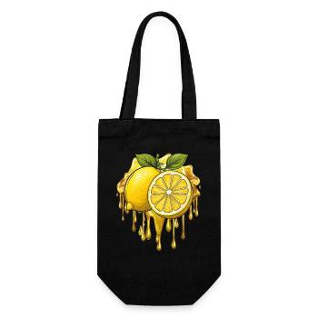 ZITRONE - Geschenkbeutel für Flaschen - Schwarz - Vorne
