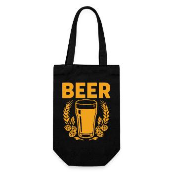 Vintage Beer Glass with Hops - Gift Bag for Bottles - black - Front