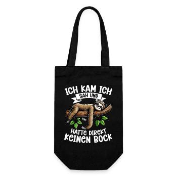 Ich Kam Ich Sah Und Hatte Direkt Keinen Bock - Geschenkbeutel für Flaschen - Schwarz - Vorne