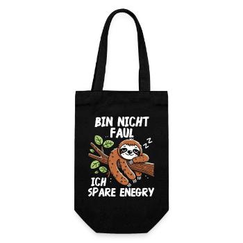 I'm not lazy I'm saving energy - Gift Bag for Bottles - black - Front