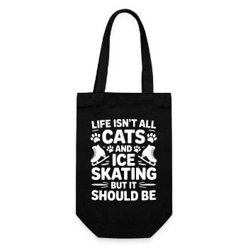 Chat de patinage sur glace Cadeau de patin à glace amusant - Sac à bouteille - noir - Devant