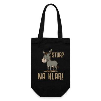 Lustiger Esel Spruch - Stur na klar - Geschenkbeutel für Flaschen - Schwarz - Vorne