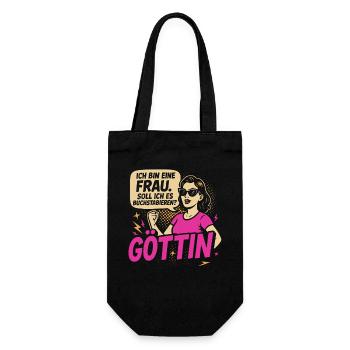 Selbstbewusste Feministische Illustration - Geschenkbeutel für Flaschen - Schwarz - Vorne