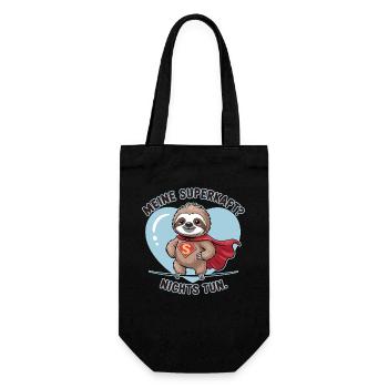My superpower? Doing Nothing Sloth - Gift Bag for Bottles - black - Front
