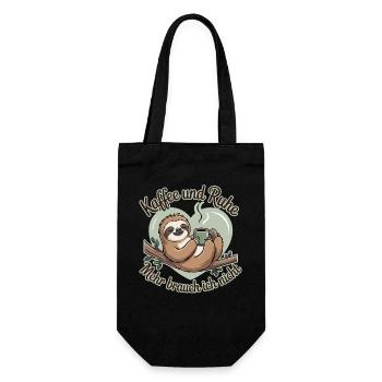 Kaffee Und Ruhe Mehr Brauch Ich Nicht - Geschenkbeutel für Flaschen - Schwarz - Vorne
