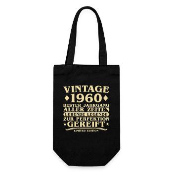 Vintage 1960's Vintage Born 65 Years - Gift Bag for Bottles - black - Front