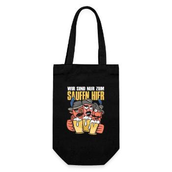 Bier Geschenk für Volksfest und JGA Männer - Geschenkbeutel für Flaschen - Schwarz - Vorne