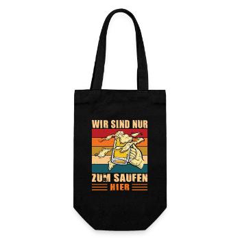 Bier Geschenk JGA Männer Volksfest Vatertag - Geschenkbeutel für Flaschen - Schwarz - Vorne