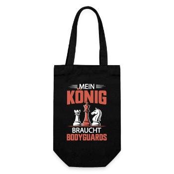 Schach Schachfigur König Bodyguard Geschenk - Geschenkbeutel für Flaschen - Schwarz - Vorne