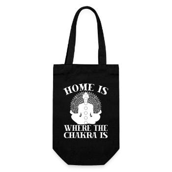 Pilates Enthusiasts Home Is Where The Chakra Is - Geschenkbeutel für Flaschen - Schwarz - Vorne