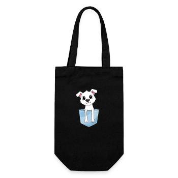 Cute puppy in pocket - Gift Bag for Bottles - black - Front