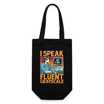 Sonographer I Speak Fluent Grayscale Xray Tech - Geschenkbeutel für Flaschen - Schwarz - Vorne