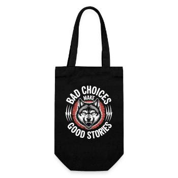 Bad Choices Make Good Stories Wolf - Gift Bag for Bottles - black - Front