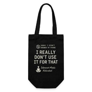Sorry I didn't answer my phone - Gift Bag for Bottles - black - Front