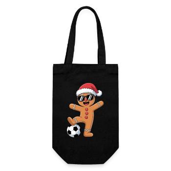 Funny Soccer Christmas Cartoon - Geschenkbeutel für Flaschen - Schwarz - Vorne