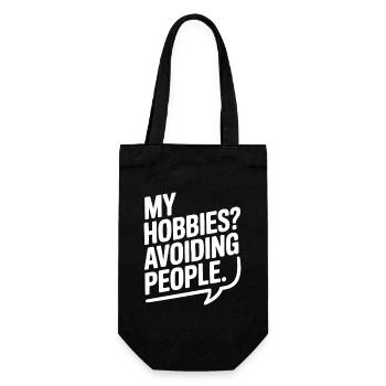 My Hobbies? Avoiding People - Gift Bag for Bottles - black - Front