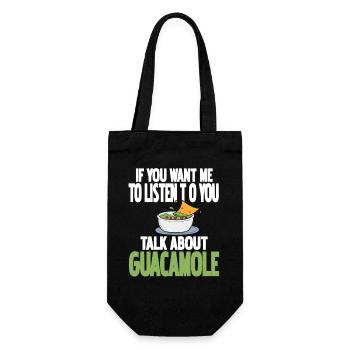 Talk About Guacamole Funny Food Humor for Fans - Gift Bag for Bottles - black - Front