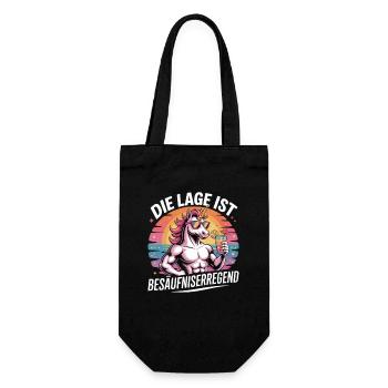 The location is drunken, unicorn party motif - Gift Bag for Bottles - black - Front