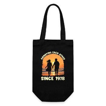 Anniversary of mutual harassment since 1978 - Gift Bag for Bottles - black - Front