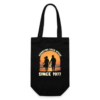Anniversary of mutual harassment since 1977 - Gift Bag for Bottles - black - Front
