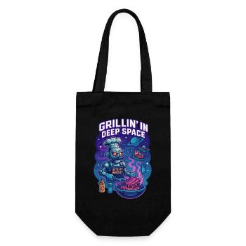 Grilling in deep space with Byte My Brisket - Gift Bag for Bottles - black - Front
