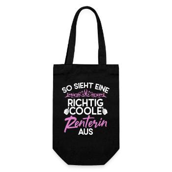 So Sieht Eine Richtig Rentnerin Aus - Geschenkbeutel für Flaschen - Schwarz - Vorne