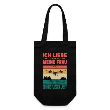 Drohnenpilot Zubehör Drohnen Pilot Drohne Geschenk - Geschenkbeutel für Flaschen - Schwarz - Vorne