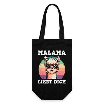 Bald Mama MALAMA LIEBT DICH Lustiges - Geschenkbeutel für Flaschen - Schwarz - Vorne