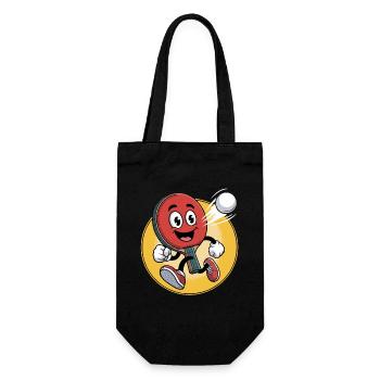 Table Tennis Cartoon Design - Geschenkbeutel für Flaschen - Schwarz - Vorne