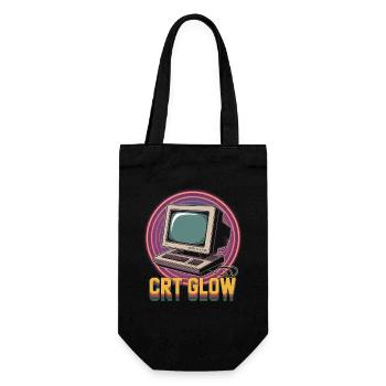 CRT Computer Pop Culture Retro Video Game - Geschenkbeutel für Flaschen - Schwarz - Vorne