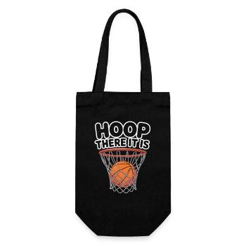 Basketball Fun: Hoop There It Is - Gift Bag for Bottles - black - Front