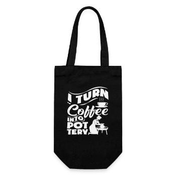 Je transforme le café en magie de la poterie - Sac à bouteille - noir - Devant